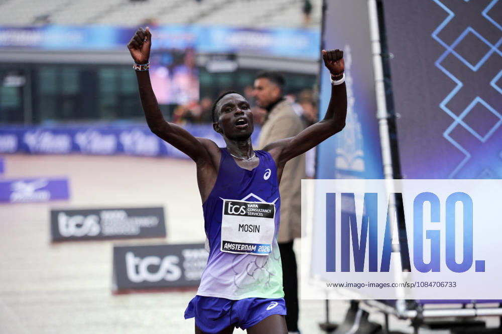 18th October 2026; Amsterdam, Netherlands; TCS Amsterdam Marathon; Patrick Mosin of Kenya finished 3rd AnthonyxBenoit