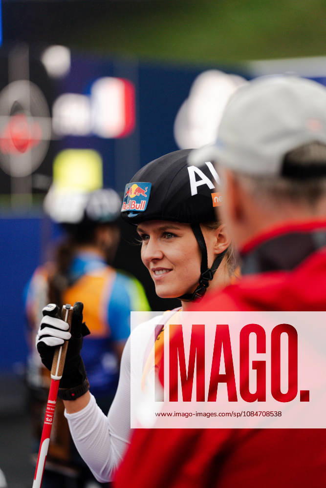 GER, Biathlon, Women, IBU Biathlon Loop One Festival 2026, 2026–2027 Season, Women’s Super Sprint Qualification Heat 1–4: Anna Gandler (AUT), 50, in a portrait while warming up at the Olympic Park in Munich, Bavaria, Germany