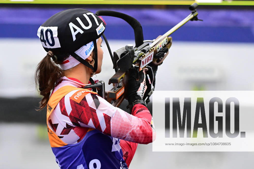 BIATHLON ZDOUC Dunja AUT during the Women s and Men s Super Sprint Qualifier at the Loop One Biathlon Opening Festival in Munich s Olympic Park on October 18, 2026, Germany, Bavaria, Munich, Hans-Jochen-Vogel-Platz, Olympic Park, Bavaria, Germany