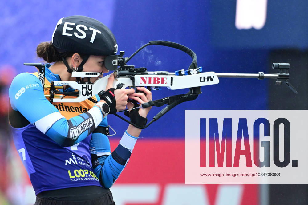 BIATHLON KUELM Susan EST at the Women s and Men s Super Sprint Qualifier during the Loop One Biathlon Opening Festival at the Olympic Park in Munich on October 18, 2026, Germany, Bavaria, Munich, Hans-Jochen-Vogel-Platz, Olympic Park, Bavaria, Germany