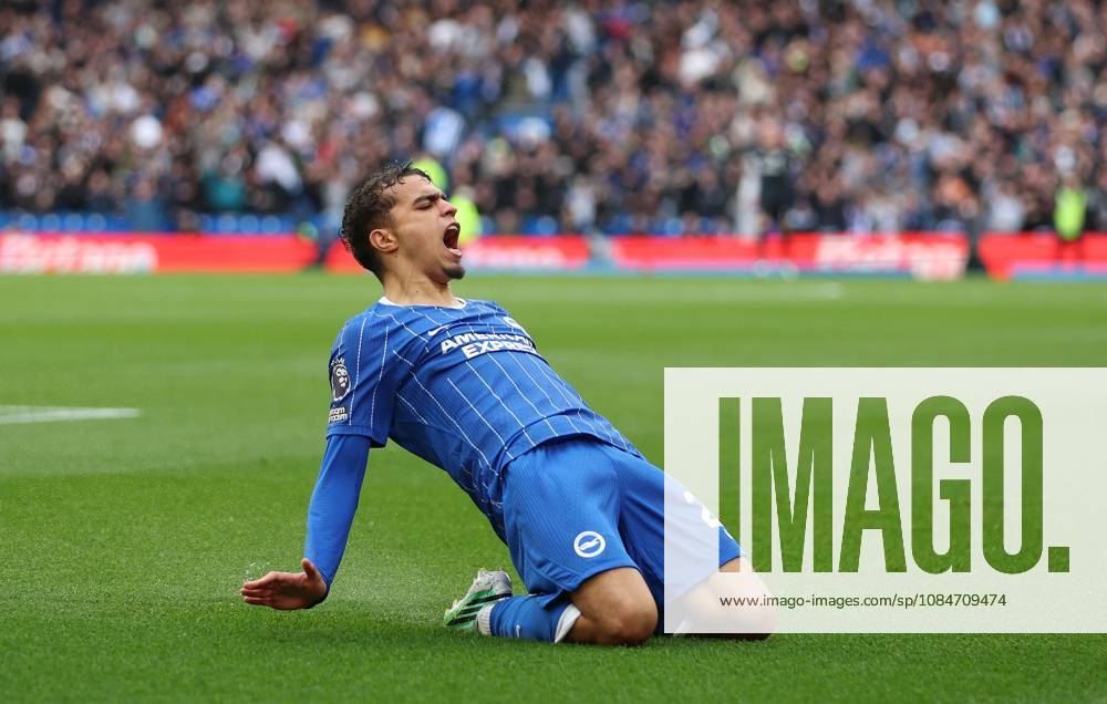 Yasin Ayari of Brighton and Hove Albion celebrates scoring a goal to make the score 3-0 Brighton & Hove Albion v Crystal Palace, Premier League, Football, American Express Stadium, Brighton, UK - 18 Oct 2026Brighton American Express Stadium United Kingdom