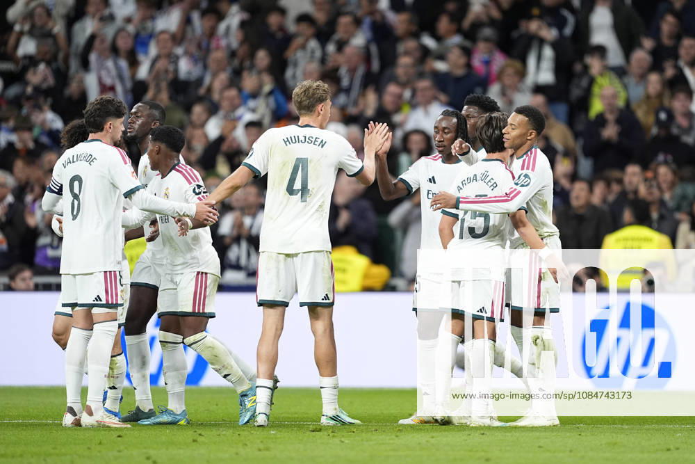 Kylian Mbappe of Real Madrid CF celebrates after scoring his team s second goal during the Spanish League, LaLiga EA Sports, football match between Real Madrid and Sevilla FC at Bernabeu stadium on October 18, 2026, in Madrid, Spain. Real Madrid V Sevilla FC - LaLiga EA Sports - ZUMAa181 20261018_zaa_a181_340