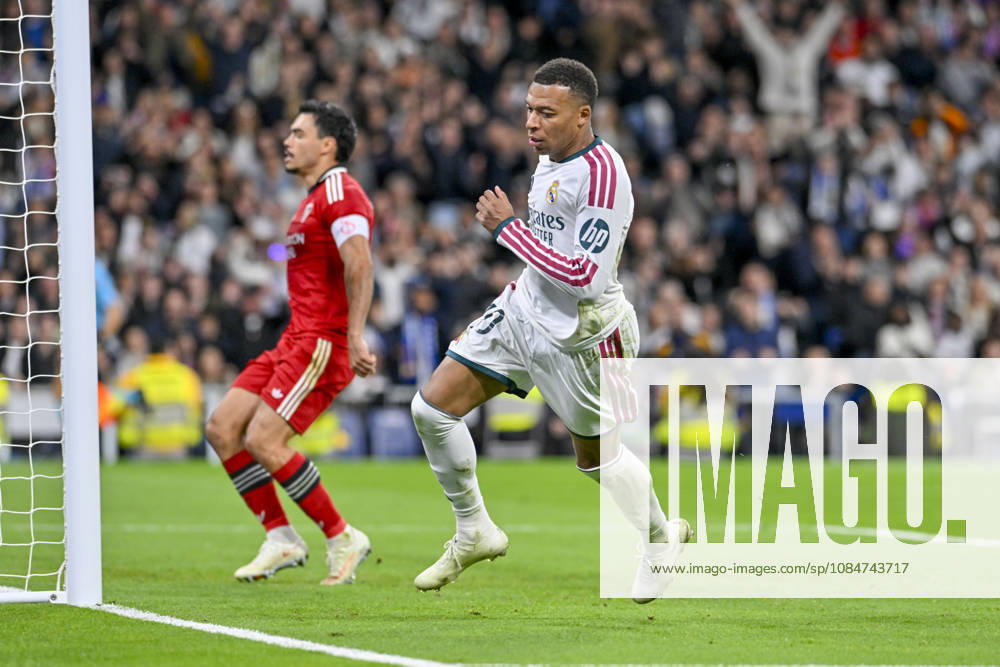 10 KYLIAN MBAPPE of Real Madrid CF celebrates a goal during the match on Matchday 9 of the 2026-27 National League First Division Championship between REAL MADRID C.F. and SEVILLA FC, played at the Bernabeu Stadium on October 17, 2026, in Madrid, Spain. REAL MADRID C.F. Vs. SEVILLA FC - 2026 27 National League First Division Championship 10.18.26 - ZUMAc312 20261018_zsp_c312_031