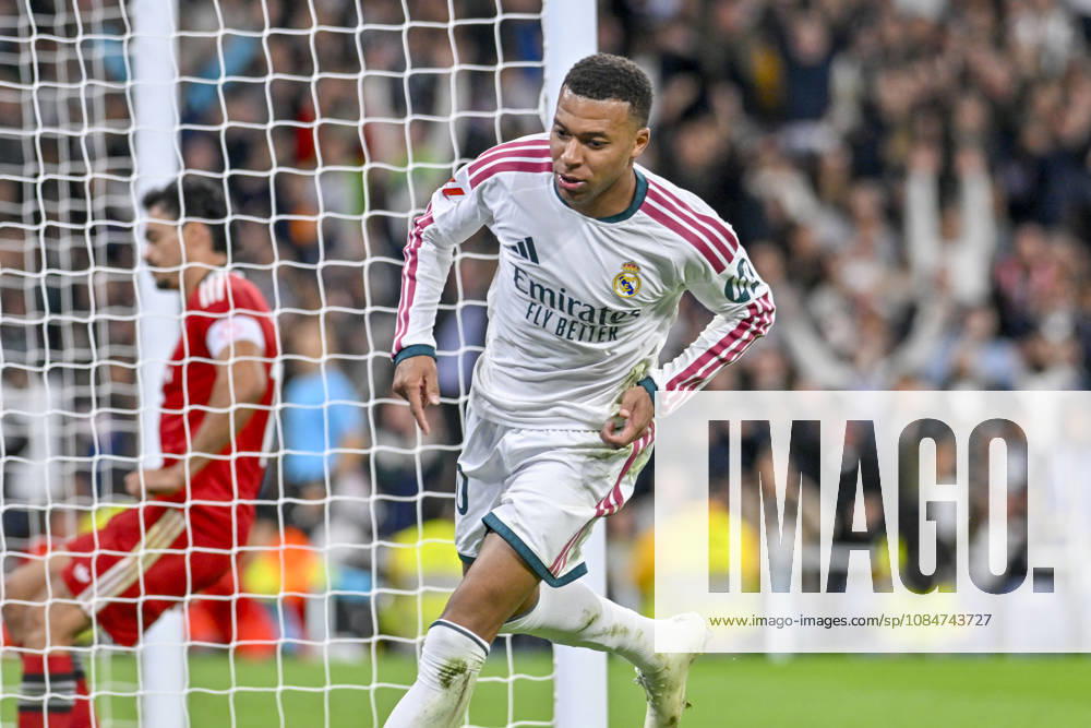 10 KYLIAN MBAPPE of Real Madrid CF celebrates a goal during the match on Matchday 9 of the 2026-27 National League First Division Championship between REAL MADRID C.F. and SEVILLA FC, played at the Bernabeu Stadium on October 17, 2026, in Madrid, Spain. REAL MADRID C.F. Vs. SEVILLA FC - 2026 27 National League First Division Championship 10.18.26 - ZUMAc312 20261018_zsp_c312_036