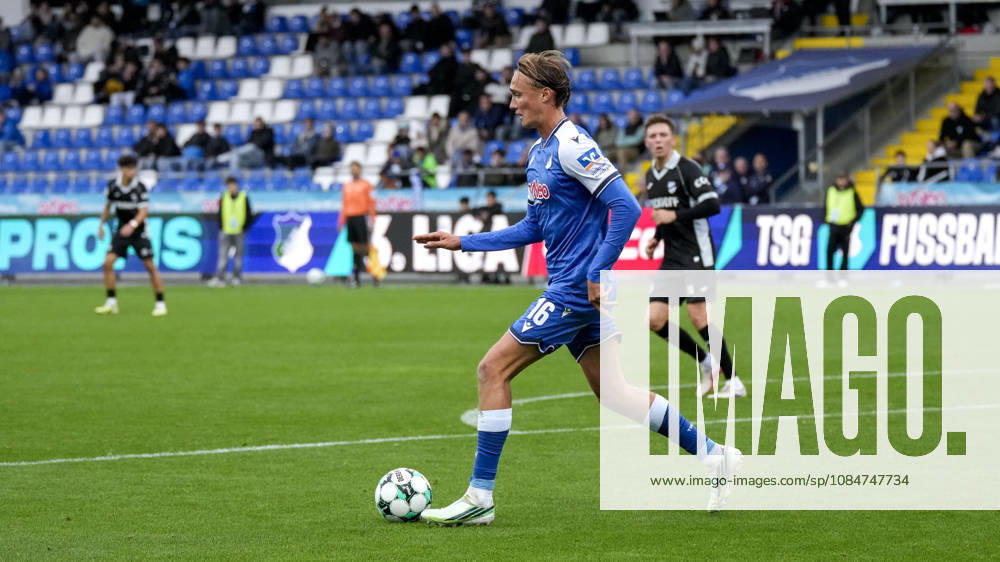 Luis Engeln s TSG II, 16, on the ball, action, game scene, October 18, 2026, Sinsheim, Germany, soccer, 3rd Division, TSG 1899 Hoffenheim II vs. SC Verl, DFB and DFL regulations prohibit any use of photographs as image sequences and or quasi-video