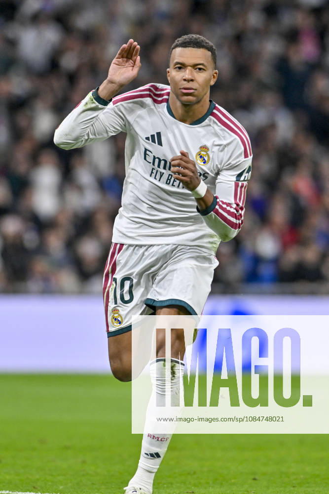 10 KYLIAN MBAPPE of Real Madrid CF celebrates a goal during the match on Matchday 9 of the 2026-27 National League First Division Championship between REAL MADRID C.F. and SEVILLA FC, played at the Bernabeu Stadium on October 17, 2026, in Madrid, Spain. REAL MADRID C.F. Vs. SEVILLA FC - 2026 27 National League First Division Championship 10.18.26 - ZUMAc312 20261018_zsp_c312_088