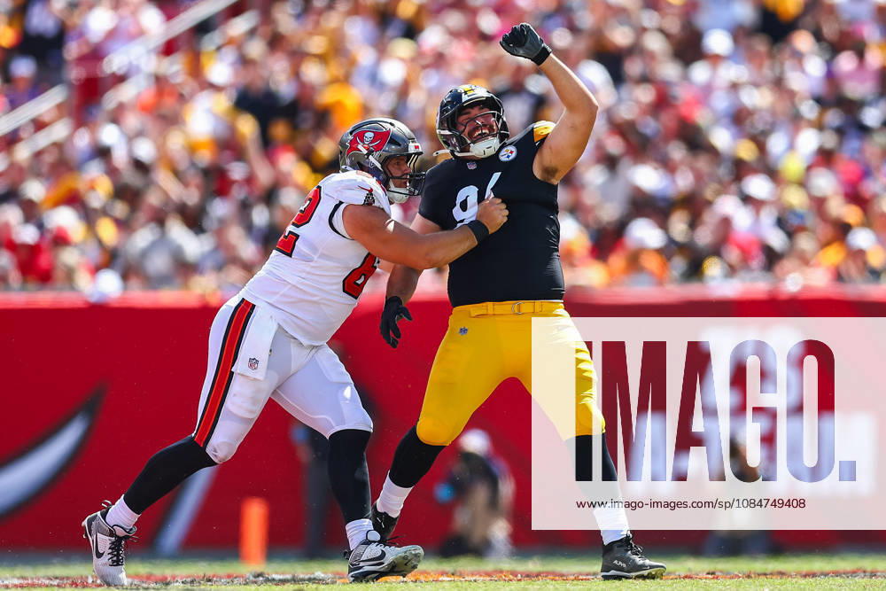 Pittsburgh Steelers defensive end YAHYA BLACK (94) celebrates during an NFL, American Football Herren, USA football game between the Pittsburgh Steelers and the Tampa Bay Buccaneers on Sunday, October 18, 2026, at Raymond James Stadium in Tampa, Florida. NFL 2026: Pittsburgh Steelers 26:19 Tampa Bay Buccaneers - ZUMAs335 20261018_znp_s335_014