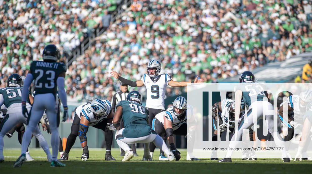 Panther QB BRYCE YPOUNG (9) in action during the game against the Eagles at Lincoln Financial Field in Philadelphia PA Philadelphia United States - ZUMArf1_ 20261018_zaf_rf1_022