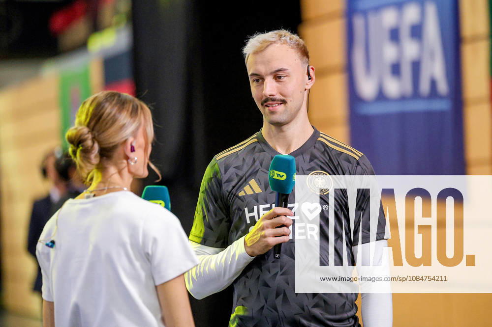 Futsal, World Cup Qualifiers, Germany vs. Lithuania, Westenergie Sports Hall, Mülheim an der Ruhr, 2026–2027 season. Interview with Christopher Wittig (Germany 02) before the match in Mülheim. DFB regulations prohibit any use of photographs as image sequences and or quasi-video. North Rhine-Westphalia, Germany