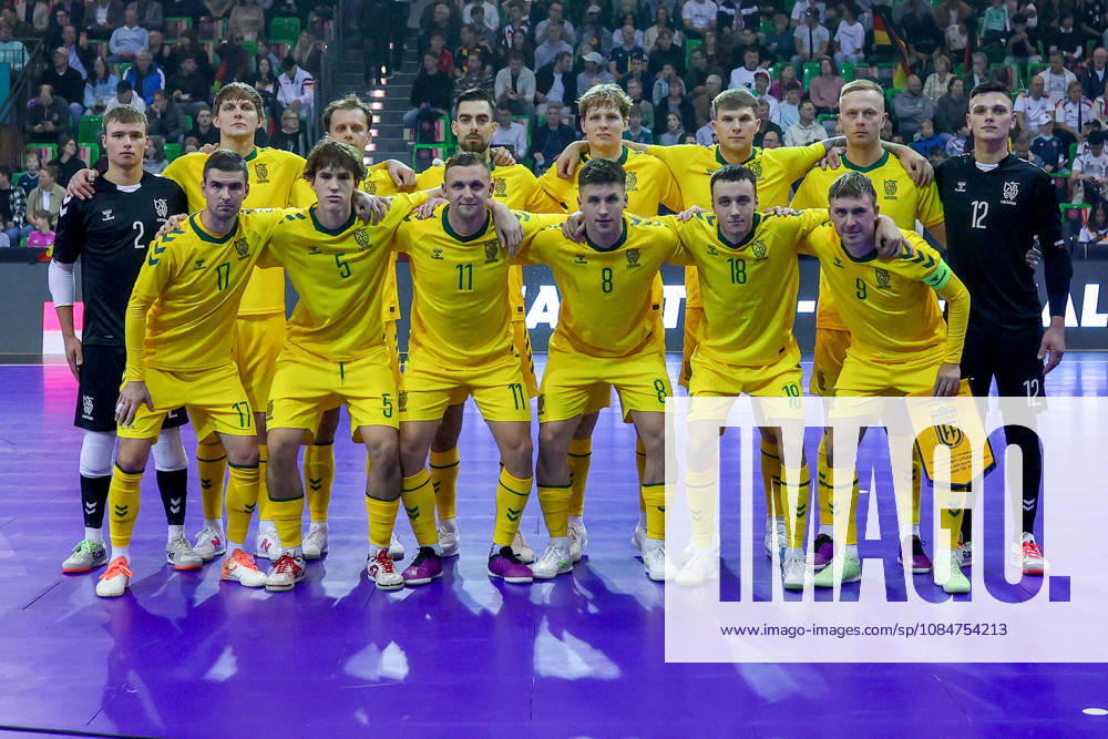 Futsal, World Cup Qualifiers, Germany vs. Lithuania, Westenergie Sports Hall, Mülheim an der Ruhr, 2026–2027 Season. The Lithuanian national futsal team. DFB regulations prohibit any use of photographs as image sequences and or quasi-video. North Rhine-Westphalia, Germany