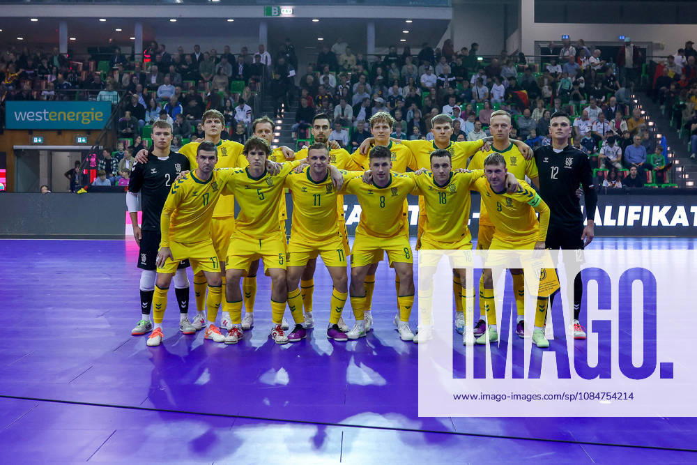 Futsal, World Cup Qualifiers, Germany vs. Lithuania, Westenergie Sports Hall, Mülheim an der Ruhr, 2026–2027 Season. The Lithuanian national futsal team. DFB regulations prohibit any use of photographs as image sequences and or quasi-video. North Rhine-Westphalia, Germany