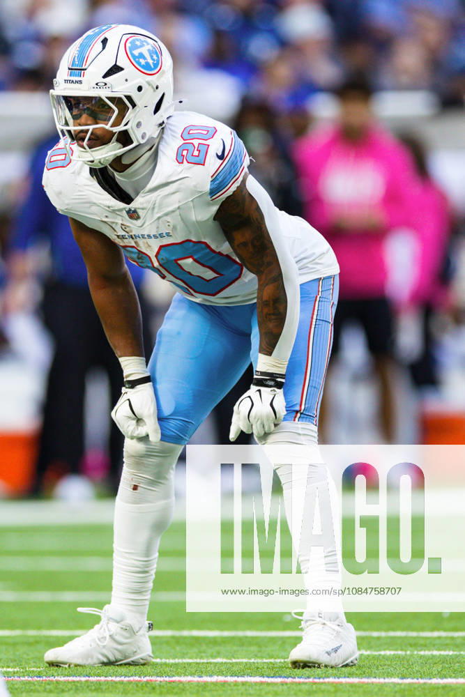 Oct 18, 2026; Indianapolis, IN, USA; Tennessee Titans running back Tony Pollard (20) during NFL, American Football Herren, USA game action against the Indianapolis Colts at Lucas Oil Stadium. Mandatory Credit: -Cal Media Indianapolis USA - ZUMAc04_ 20261018_zma_c04_013
