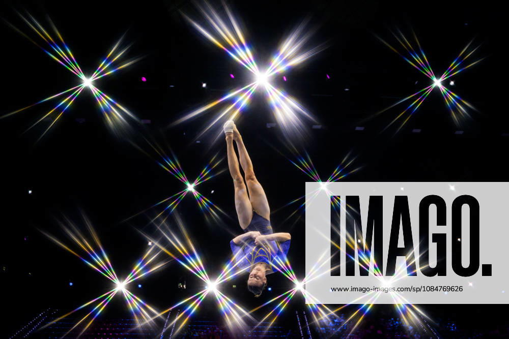Editor’s note: An on-camera star filter was used to create this photo. Maya Stahl of Sweden competes in the women’s balance beam qualifying round on the third day of the 2026 Artistic Gymnastics World Championships on October 19, 2026 in Rotterdam. Photo by Joel Marklund, BILDBYRÅN, code JM JM0860. women’s balance beam, artistic gymnastics, gymnastics, World Championships, women’s artistic gymnastics, Sweden