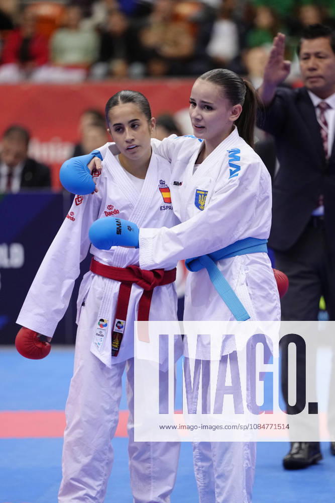 2026 World Cadet, Junior & U21, U 21 Karate Championships BIELSKO-BIALA, POLAND - OCTOBER 17: Nadira Garcia Ruiz of Spain (L) competes against Vieronika Kotenko of Ukraine during the junior female kumite -48kg bronze-medal bout at the 2026 World Cadet, Junior & U21 Karate Championships at Hala Pod Debowcem on October 17, 2026 in Bielsko-Biala, Poland. Bielsko-Biala Hala Pod Debowcem Poland