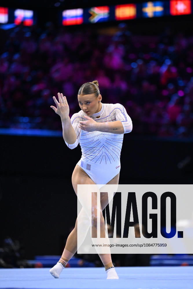 IPA89912712 - Lorette Charpy (FRA) on the floor during the 54th Artistic Gymnastics World Championships in Rotterdam, Netherlands