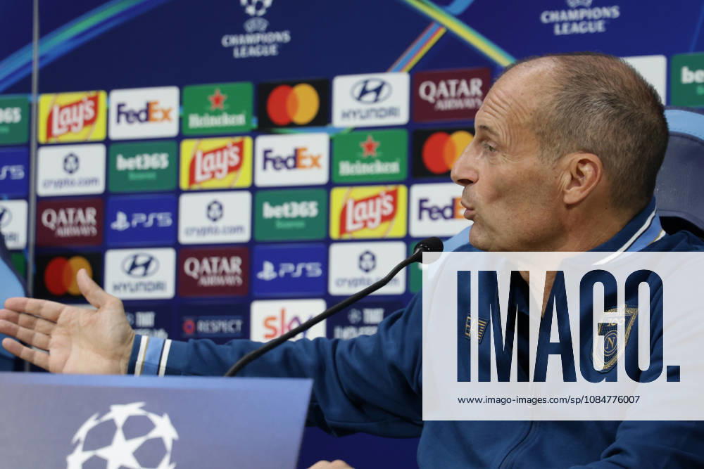Press conference, PK, Pressekonferenz SSC Napoli Napolis Italian coach Massimiliano Allegri during the SSC Napoli press conference the day before the Champions League football match against Bodo Glimt at the Diego Armando Maradona stadium in Napoli on 19, October, 2026. ABP11793