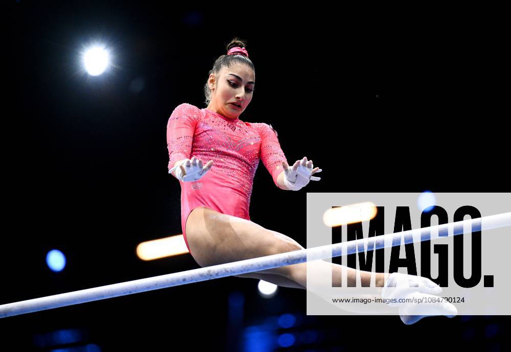 Netherlands Artistic Gymnastics World Championships Qualifiers 9268666 19.10.2026 Liudmila Roshchina of Team World Gymnastics Neutral Athletes 2 competes on the uneven bars during the women s qualification of the 2026 World Artistic Gymnastics Championships in Rotterdam, the Netherlands. Alexey Filippov Sputnik Rotterdam Netherlands