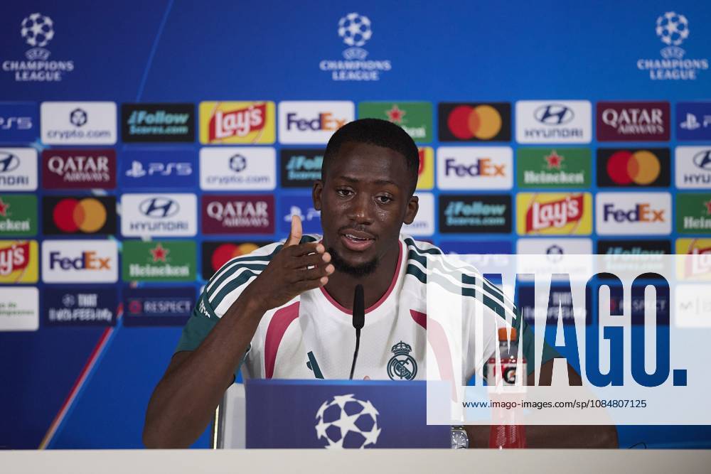 Ibrahima Konate (Real Madrid CF) attends a press conference, PK, Pressekonferenz on the eve of the UEFA Champions League 2026 2027 match between Real Madrid CF and RB Leipzig..Real Madrid CF is holding a press conference ahead of its third UEFA Champions League game. Madrid Spain - ZUMAs197 20261020_aaa_s197_063
