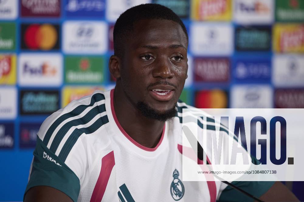 Ibrahima Konate (Real Madrid CF) attends a press conference, PK, Pressekonferenz on the eve of the UEFA Champions League 2026 2027 match between Real Madrid CF and RB Leipzig..Real Madrid CF is holding a press conference ahead of its third UEFA Champions League game. UEFA Champions League 2026 2027 - Real Madrid CF Press Conference In Madrid, Spain - 20 Oct 2026 - ZUMAs197 20261020_aaa_s197_060