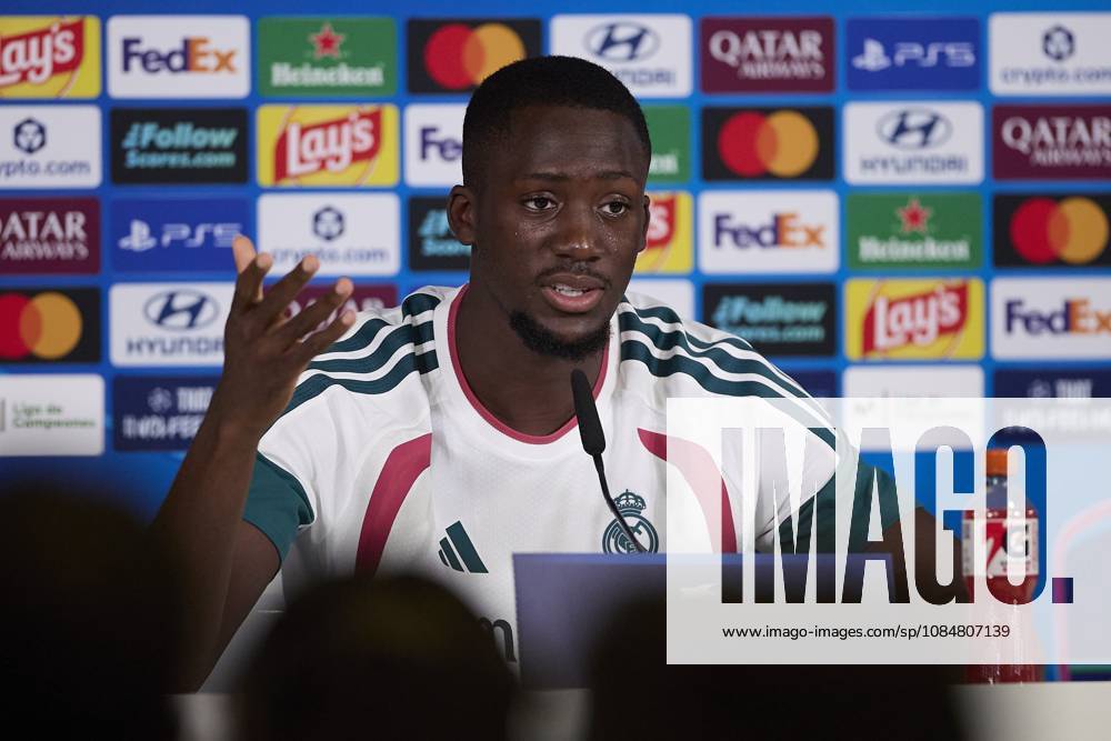 Ibrahima Konate (Real Madrid CF) attends a press conference, PK, Pressekonferenz on the eve of the UEFA Champions League 2026 2027 match between Real Madrid CF and RB Leipzig..Real Madrid CF is holding a press conference ahead of its third UEFA Champions League game. Madrid Spain - ZUMAs197 20261020_aaa_s197_065