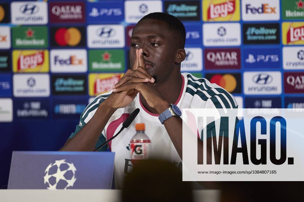 Ibrahima Konate (Real Madrid CF) attends a press conference, PK, Pressekonferenz on the eve of the UEFA Champions League 2026 2027 match between Real Madrid CF and RB Leipzig..Real Madrid CF is holding a press conference ahead of its third UEFA Champions League game. Madrid Spain - ZUMAs197 20261020_aaa_s197_073