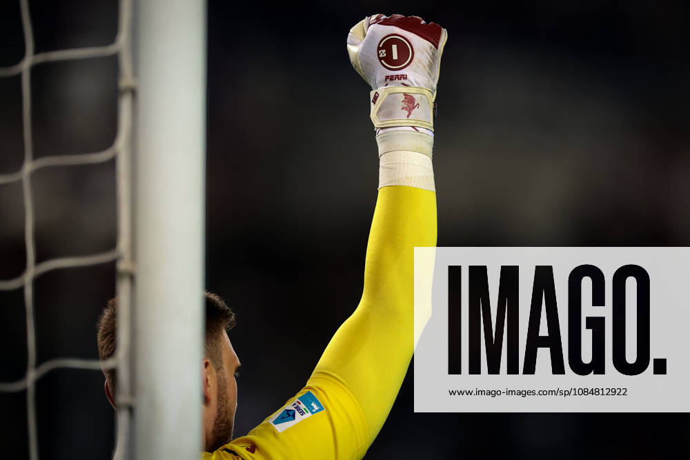 Torino FC v Udinese Calcio - Serie A - Season 2026-2027 Turin, Italy, 12th October 2026. The Number 1 brand goalkeeping gloves are seen of Lucas Perri of Torino FC as he reacts during the Torino FC vs Udinese Calcio Serie A match at Stadio Grande Torino, Turin. Picture credit should read: Jonathan Moscrop Turin Stadio Olimpico Grande Torino Italy