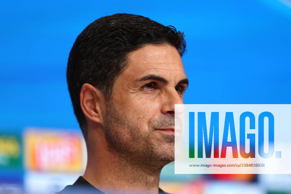 Arsenal press conference, PK, Pressekonferenz Champions League Arsenal Manager, Mikel Arteta looks on during the Arsenal MD-1 Press Conference ahead of Bayern Munich vs Arsenal, Allianz Arena, Munich, Germany on 20 October 2026 Credit: Tiego Grenho Every Second Media Editorial use only. All images are copyright Every Second Media Limited. No images may be reproduced without prior permission.