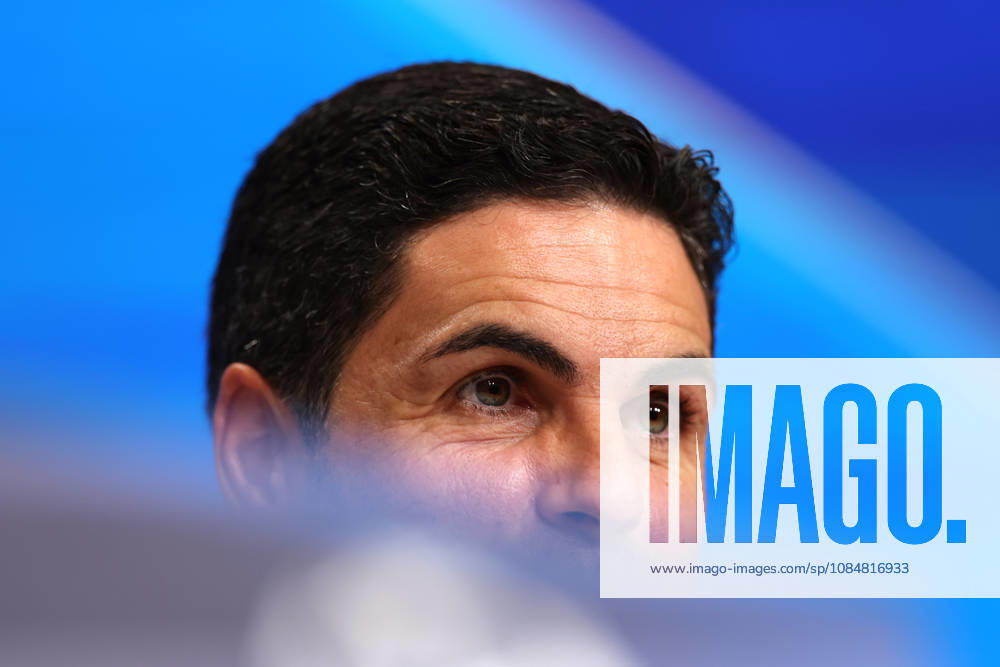 Arsenal press conference, PK, Pressekonferenz Champions League Arsenal Manager, Mikel Arteta looks on during the Arsenal MD-1 Press Conference ahead of Bayern Munich vs Arsenal, Allianz Arena, Munich, Germany on 20 October 2026 Credit: Tiego Grenho Every Second Media Editorial use only. All images are copyright Every Second Media Limited. No images may be reproduced without prior permission.