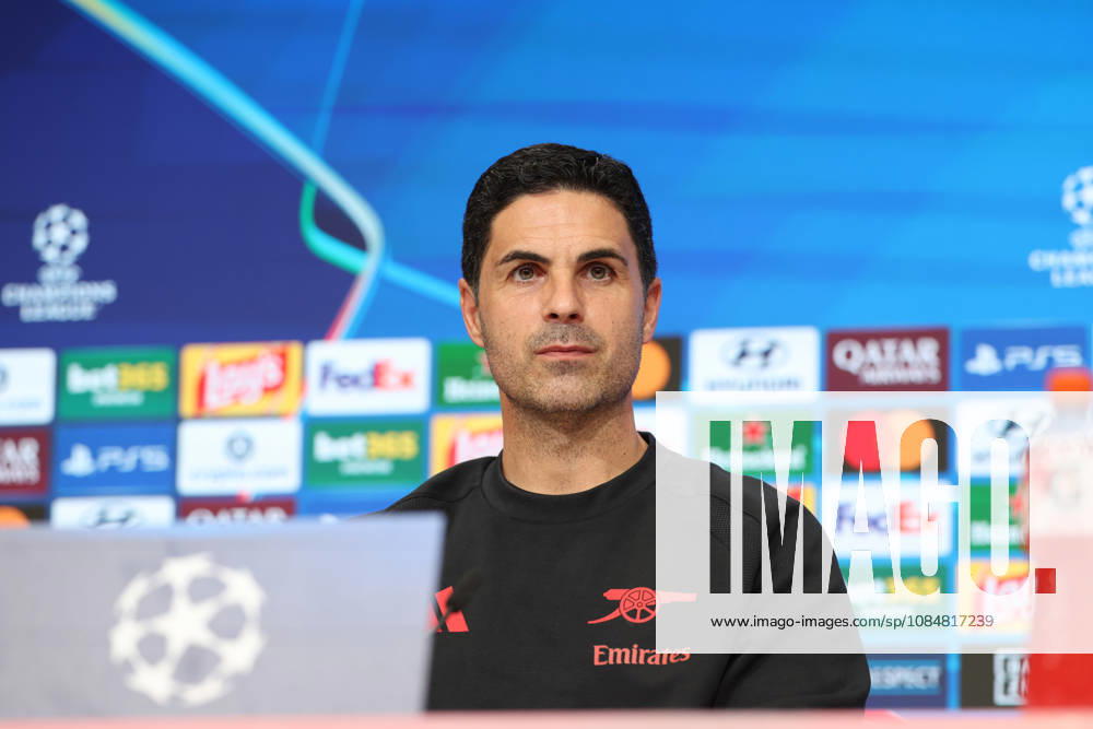 Mikel Arteta, Arsenal FC Head Coach, at a press conference, GER, press conference, Arsenal FC, soccer, UEFA Champions League, Matchday 3, group stage, 2026–2027 season, October 20, 2026, GER, press conference, Arsenal FC, soccer, UEFA Champions League, Matchday 3, group stage, 2026–2027 season, October 20, 2026, Munich