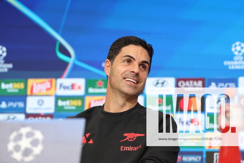 Mikel Arteta, Arsenal FC Head Coach, at a press conference, GER, press conference, Arsenal FC, soccer, UEFA Champions League, Matchday 3, group stage, 2026–2027 season, October 20, 2026, GER, press conference, Arsenal FC, soccer, UEFA Champions League, Matchday 3, group stage, 2026–2027 season, October 20, 2026, Munich