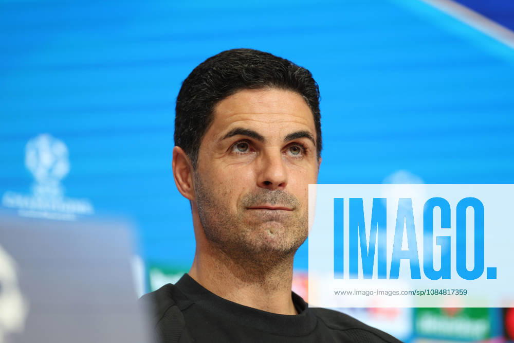 Mikel Arteta, Arsenal FC Head Coach, at a press conference, GER, press conference, Arsenal FC, soccer, UEFA Champions League, Matchday 3, group stage, 2026–2027 season, October 20, 2026, GER, press conference, Arsenal FC, soccer, UEFA Champions League, Matchday 3, group stage, 2026–2027 season, October 20, 2026, Munich