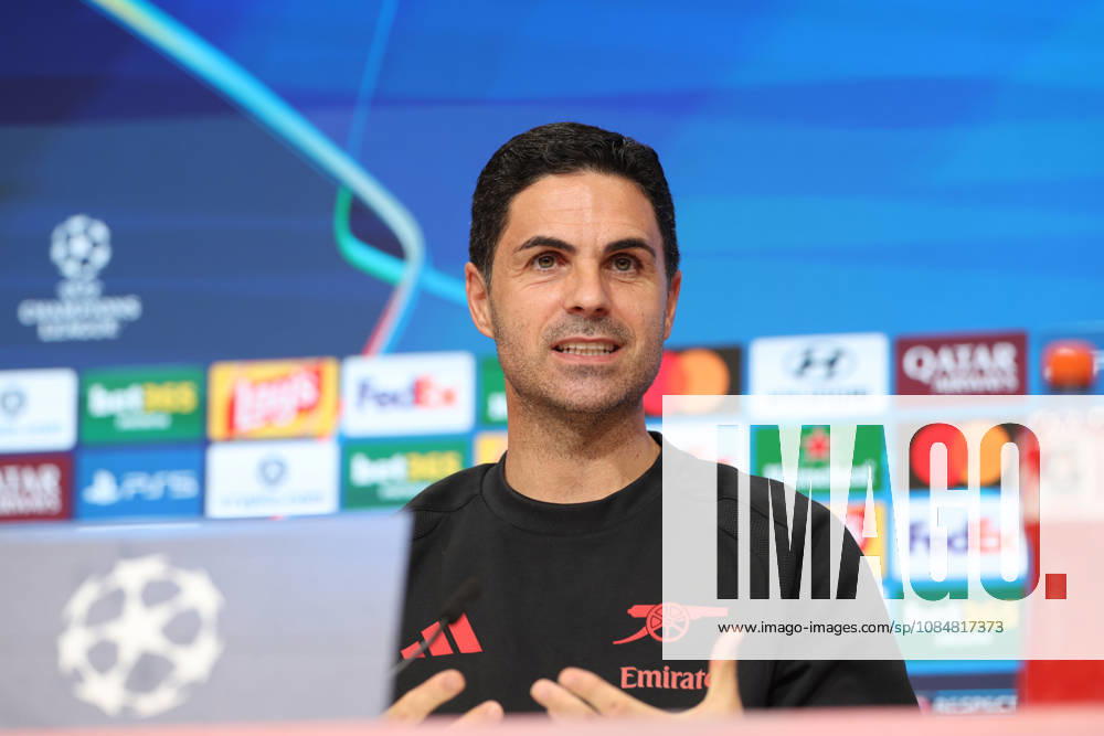 Mikel Arteta, Arsenal FC Head Coach, at a press conference, GER, press conference, Arsenal FC, soccer, UEFA Champions League, Matchday 3, group stage, 2026–2027 season, October 20, 2026, GER, press conference, Arsenal FC, soccer, UEFA Champions League, Matchday 3, group stage, 2026–2027 season, October 20, 2026, Munich