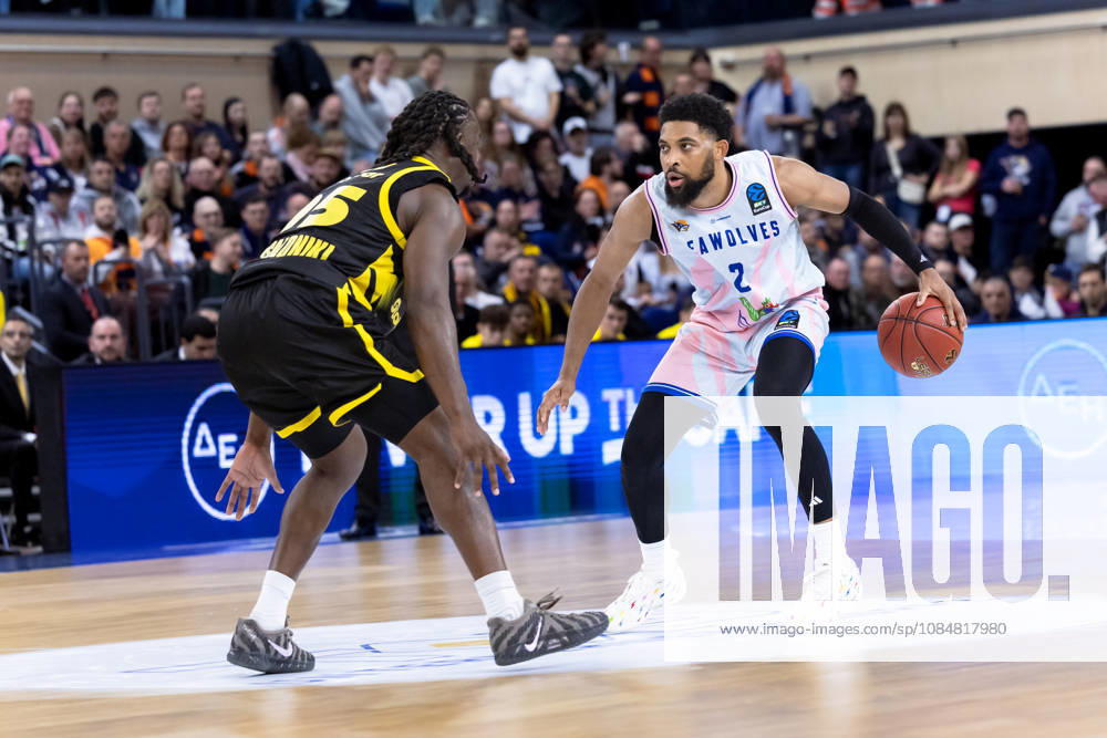 Zach Copeland, Rostock Seawolves, 02; Adam Mokoka, Aris Thessaloniki, 95 GER; Rostock Seawolves vs. Aris Thessaloniki, Basketball, BKT EuroCup, 2026–2027 season, October 20, 2026 GER, Rostock Seawolves vs. Aris Thessaloniki, Basketball, BKT EuroCup, 2026–2027 season, October 20, 2026 Germany