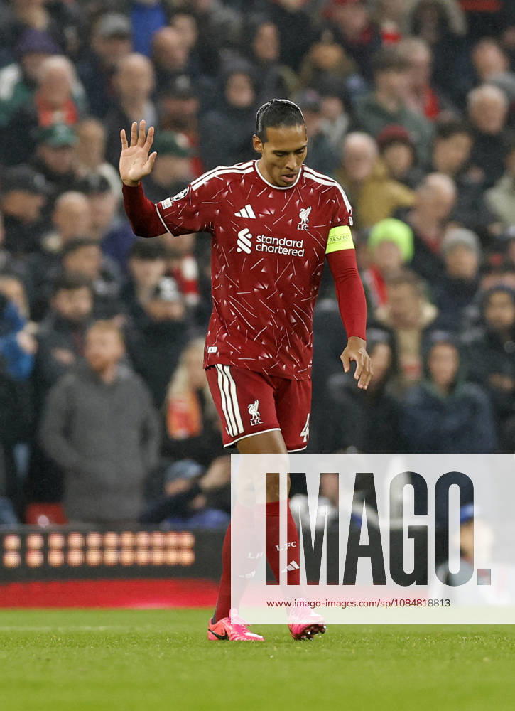 Liverpool, England, 20th October 2026. Virgil van Dijk of Liverpool accepts responsibility for the first goal during the Liverpool vs Villarreal UEFA Champions League match at Anfield, Liverpool. Picture credit should read: Cody Froggatt Sportimage . SPI_011_CF_LIVERPOOL_VILLARREAL SPI-5089-0012