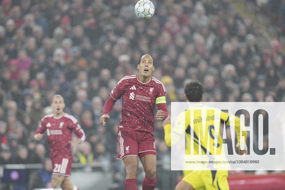 Liverpool v Villarreal CF, UEFA Champions League Virgil van Dijk of Liverpool FC misplaces a header into the patch of Georges Mikautadze of Villarreal CF during Liverpool v Villarreal CF UEFA Champions League Matchday 3 at Anfield, Liverpool, England on 20 October 2026 Credit: Steve Flynn Every Second Media Editorial use only. All images are copyright Every Second Media Limited. No images may be reproduced without prior permission.