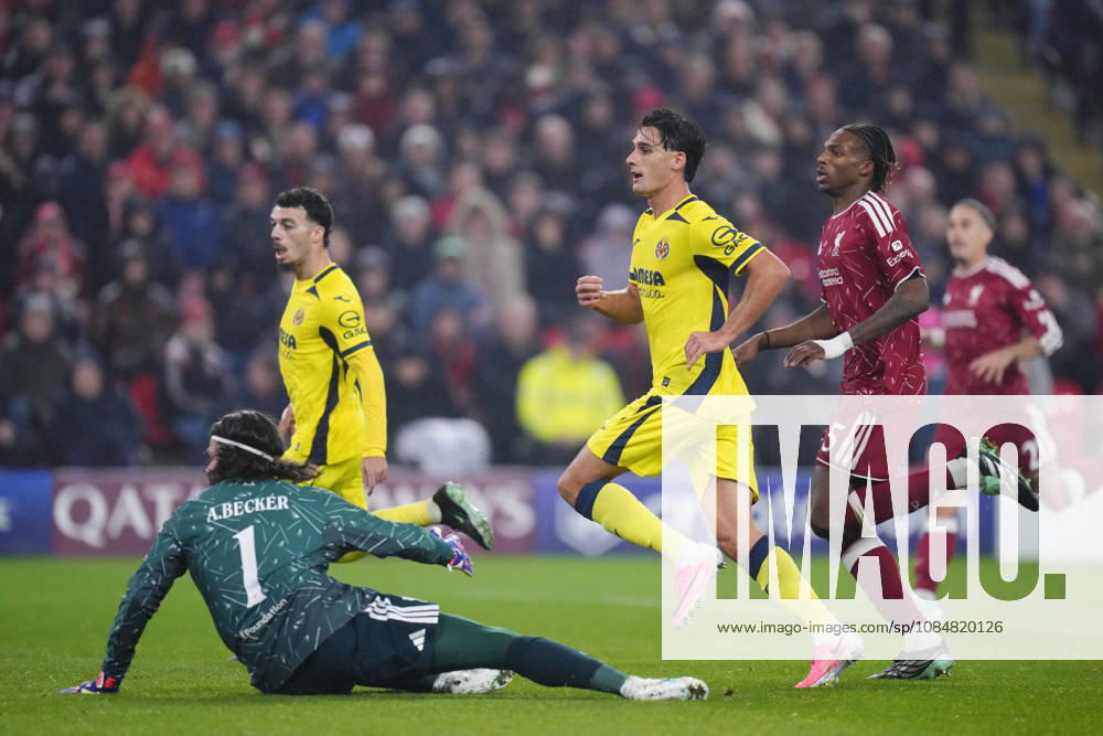 Liverpool FC v Villarreal CF - UEFA Champions League LIVERPOOL, UNITED KINGDOM - OCTOBER 20: Sergi Cardona of Villarreal celebrates after scoring his sides first goal during the UEFA Champions League match between Liverpool FC and Villarreal CF at Anfield on October 20, 2026 in Liverpool, United Kingdom. Jose Hernandez Anadolu Liverpool United Kingdom. Editorial use only. Please get in touch for any other usage.