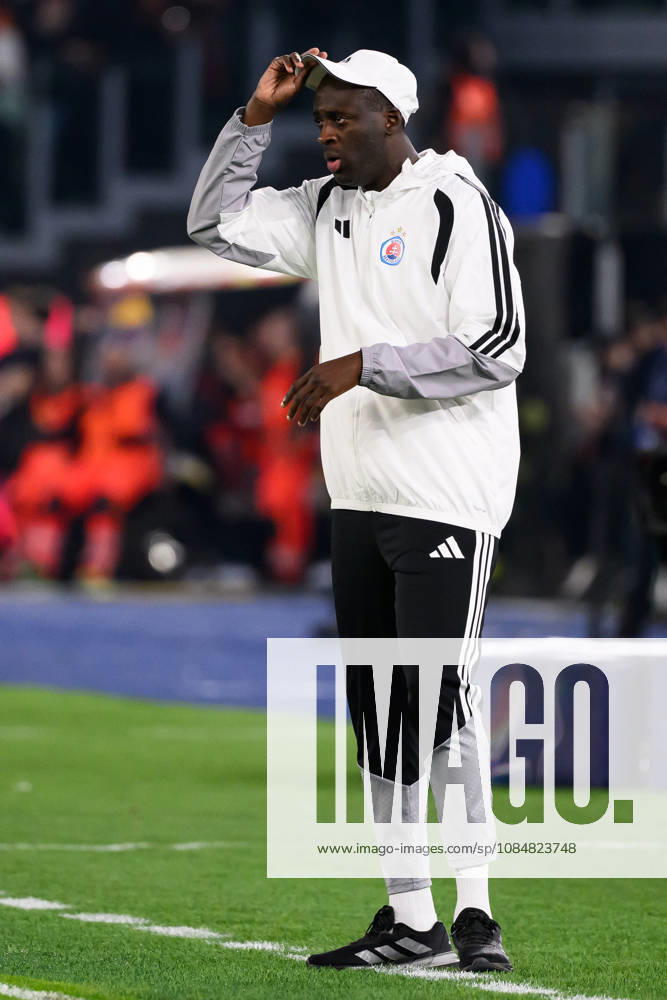 Yaya Toure, head coach of Slovan Bratislava, reacts during the UEFA Champions League 2026 2027 football match between AS Roma and Slovan Bratislava at Stadio Olimpico in Rome (Italy), October 20, 2026. AndreaxStaccioli