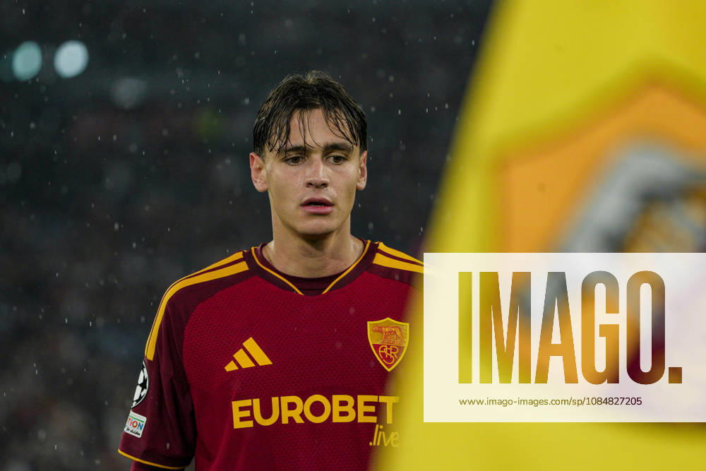IPA89965264 - Niccolo Pisilli of AS Roma during the AS Roma vs. Slovan Bratislava UEFA Champions League soccer match in Rome, Italy, on October 20, 2026