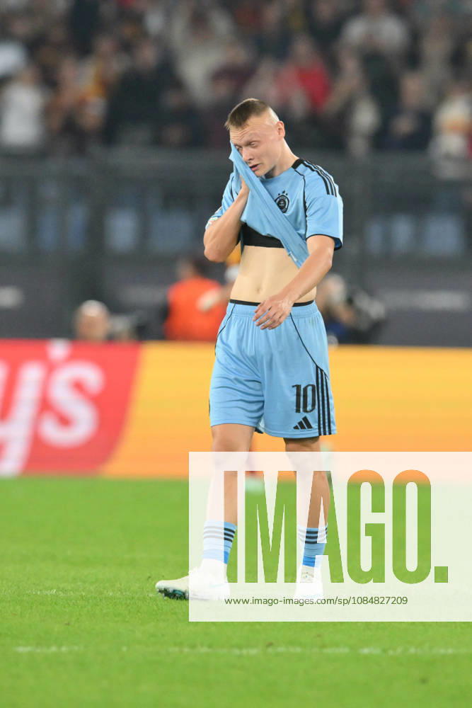 20th October 2026; Stadio Olimpico, Rome, Italy; UEFA Champions League Football, Roma versus Slovan Bratislava; Nino Marcelli of Slovan Bratislava shows his disappointment AllShotLive