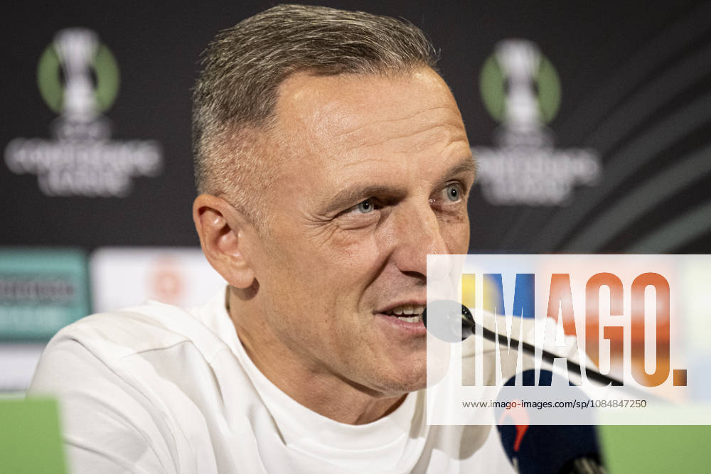 Coach of FK Jablonec Lubos Kozel speaks during the press conference, PK, Pressekonferenz prior to the Football Conference League 2nd round match FK Jablonec vs Brighton in Jablonec nad Nisou, Czech Republic, October 21, 2026. (CTKxPhoto RadekxPetrasek) CTKPhotoP2026102107226 CTKPhotoP2026102107226
