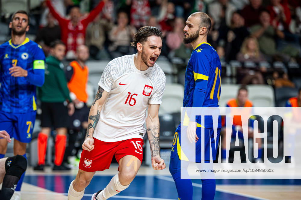 GORZOW, ARENA GORZOW, FUTSAL, ELIMINACJE MISTRZOSTW SWIATA (FIFA FUTSAL WORLD CUP 2028 QUALIFICATION), MECZ POLSKA - BOSNIA I HERZEGOWINA (POLAND - BOSNIA AND HERZEGOVINA) NZ GABRIEL GOES PEDRO BRAMKA RADOSC GOL GOAL FOTO LUKASZ SKWIOT CYFRASPORT NEWSPIX.PL --- Newspix.pl 20261021CSLS00112