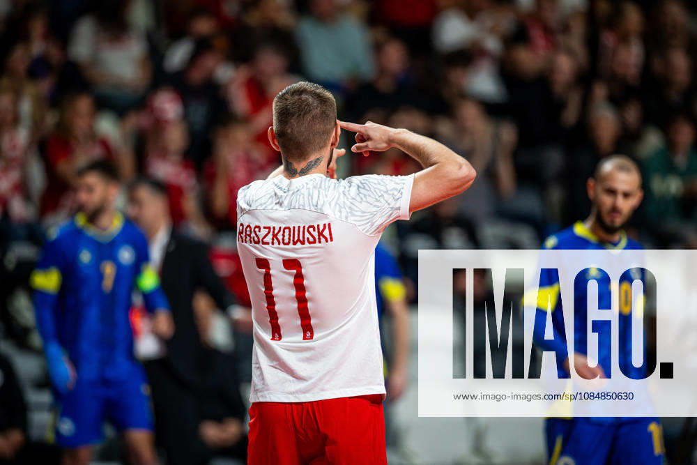GORZOW, ARENA GORZOW, FUTSAL, ELIMINACJE MISTRZOSTW SWIATA (FIFA FUTSAL WORLD CUP 2028 QUALIFICATION), MECZ POLSKA - BOSNIA I HERZEGOWINA (POLAND - BOSNIA AND HERZEGOVINA) NZ KACPER SENDLEWSKI BRAMKA RADOSC GOL GOAL JAKUB RASZKOWSKI FOTO LUKASZ SKWIOT CYFRASPORT NEWSPIX.PL --- Newspix.pl 20261021CSLS00136