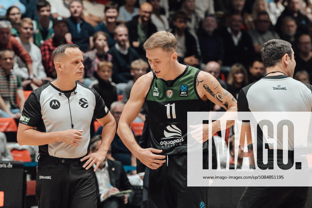 Game Day 4 of the Basketball Eurocup: Niners Chemnitz vs. Slask Wroclaw, October 21, 2026, starting at 7:00 p.m., Chemnitz, Chemnitz Arena. Pictured: No. 11 Blazej Kulikowski. Game Day 4 of the Basketball Eurocup: Niners Chemnitz vs. Slask Wroclaw, Chemnitz, Saxony, Germany