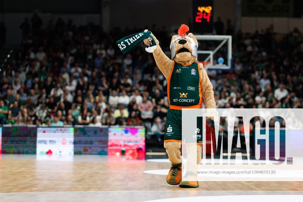 Portus the mascot, emotions, gestures, body language, facial expressions, cutout image: Vet Concept Gladiators Trier vs. KK Split, basketball, FIBA Europe Cup, Matchday 3, 2026–2027 season, October 21, 2026 Vet Concept Gladiators Trier vs. KK Split, Basketball, FIBA Europe Cup, Matchday 3, 2026–2027 Season