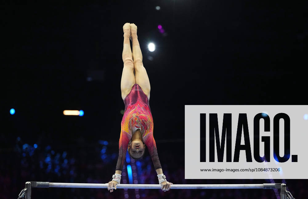 Qiu Qiyuan of China on the uneven bars during the artistic gymnastics competition on Day 5 of the World Championships at Ahoy in Rotterdam, Netherlands, on October 21, 2026. DeFodi Images