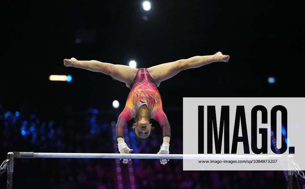 Qiu Qiyuan of China on the uneven bars during the artistic gymnastics competition on Day 5 of the World Championships at Ahoy in Rotterdam, Netherlands, on October 21, 2026. DeFodi Images