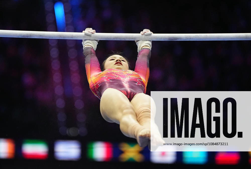 Qiu Qiyuan of China on the uneven bars during the artistic gymnastics competition on Day 5 of the World Championships at Ahoy in Rotterdam, Netherlands, on October 21, 2026. DeFodi Images