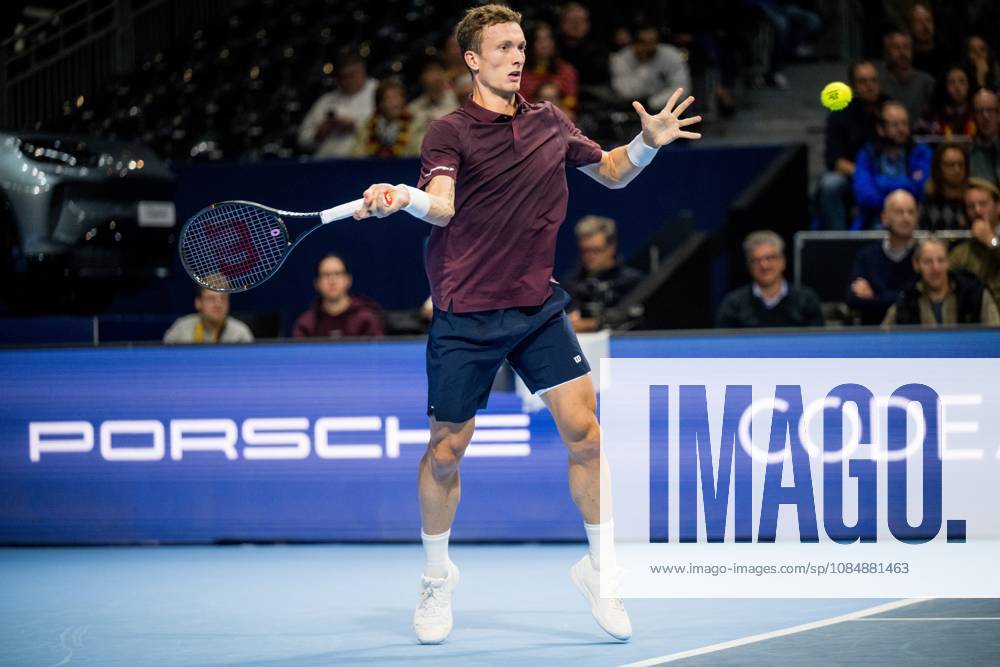 Jiri Lehecka of the Czech Republic pictured in action during the European Open ATP, Tennis Herren tennis tournament in Brussels, on Thursday 22 October. This year s edition of the tournament is taking place from 17 to 25 October JASPERxJACOBS x190644563x