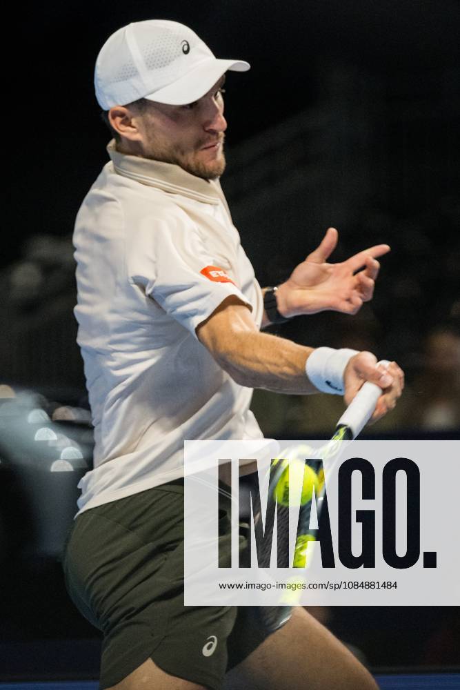 Raphael Collignon of Belgium pictured in action during the European Open ATP, Tennis Herren tennis tournament in Brussels, on Thursday 22 October. This year s edition of the tournament is taking place from 17 to 25 October JASPERxJACOBS x190644677x