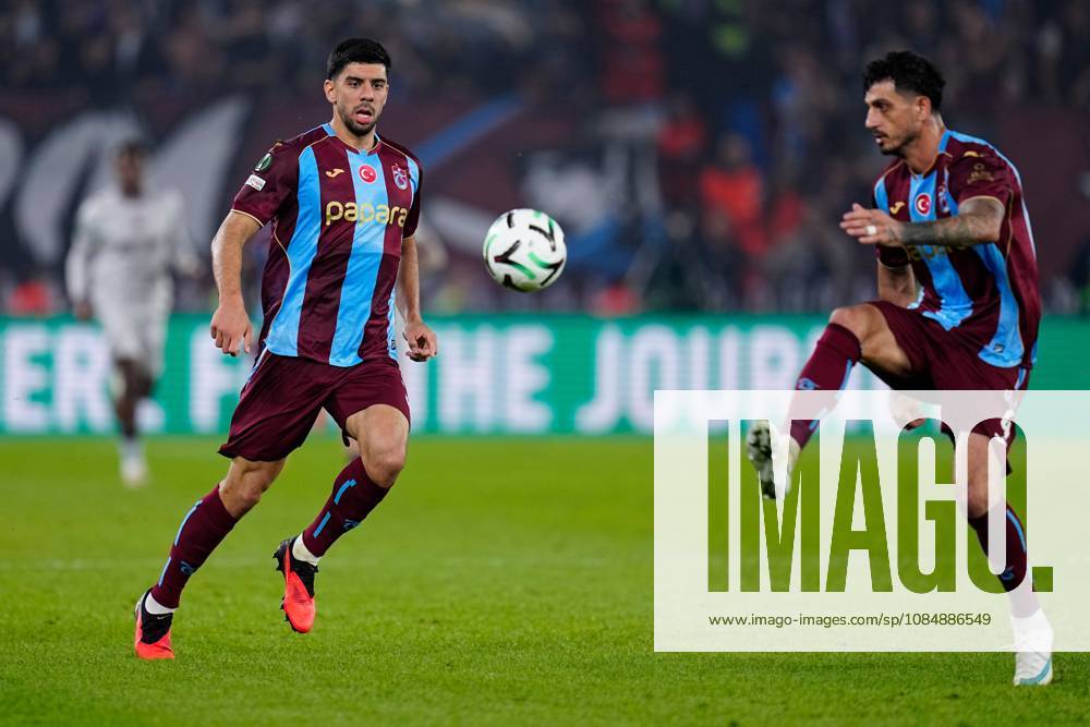 Cenk Ozkacar of Trabzonspor (L) and Samet Akaydin of Trabzonspor (R) in action. Trabzonspor v Heart of Midlothian, UEFA Conference League, Football, Papara Park, Trabzon, Turkey - 22 Oct 2026Trabzon Papara Park Turkey